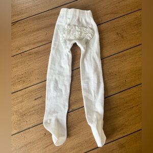 NWOT Janie & Jack Ruffle But White Tights, Size 3-6 months
